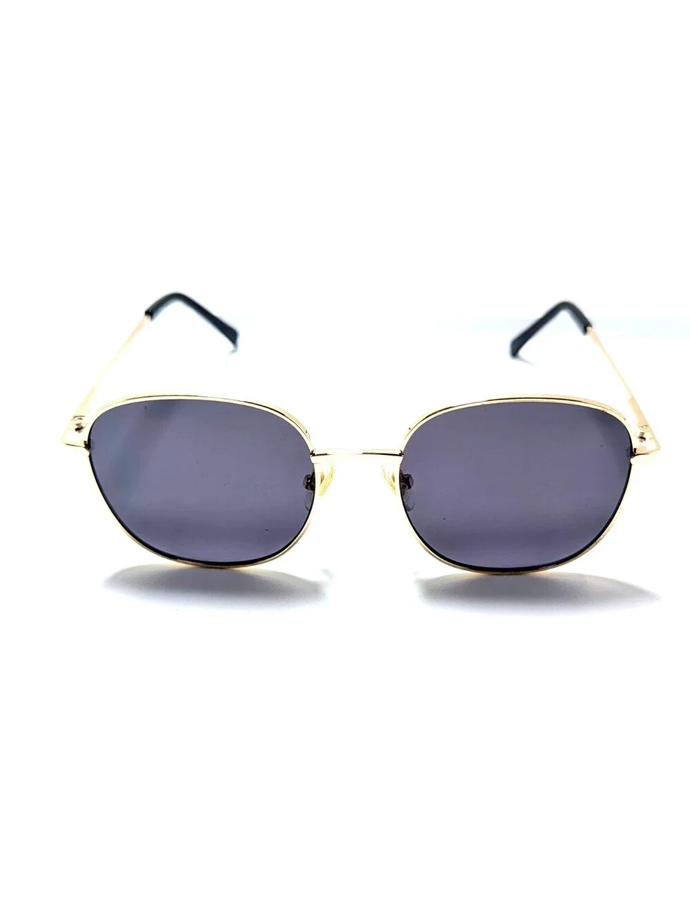 SOJOS SJ1137 C2 JL Unisex Gold Round Sunglasses Black Lens 51-21-149 UV